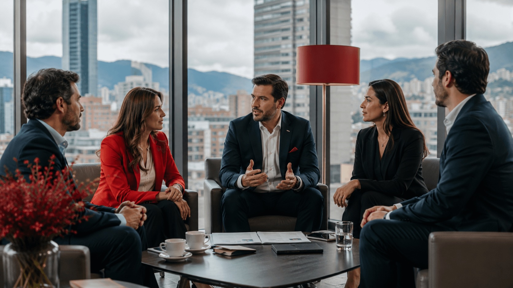 Miembros de BNI Bogotá La Colina en sesión de negocios