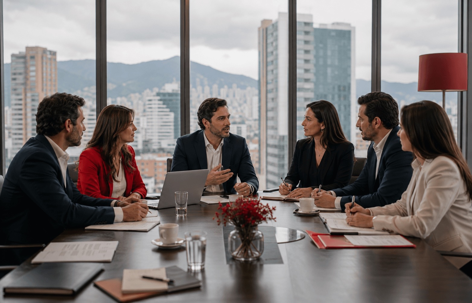 Empresarios en sesión estructurada de networking en Bogotá